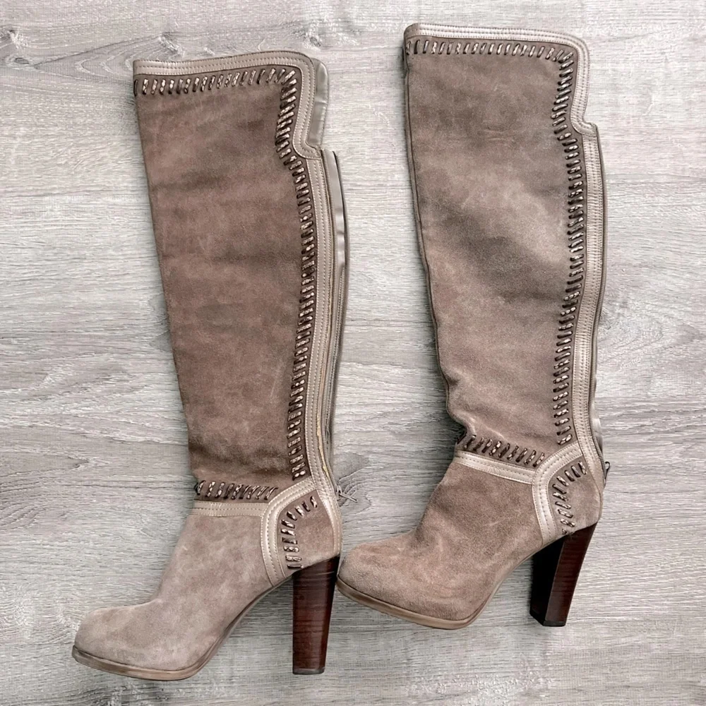 Carlos Santana Marina Neutral Taupe brown over the knee boots women’s 8.5 M